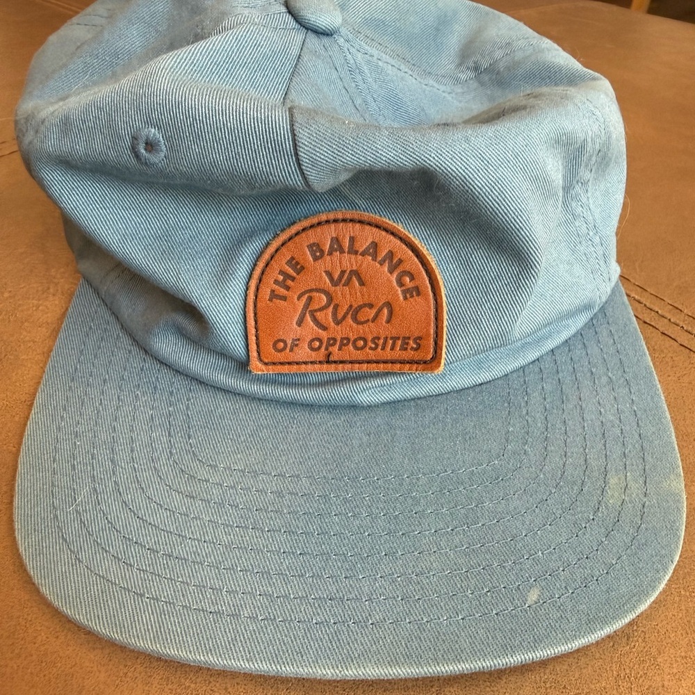 RVCA Blue Snapback Hat – Balance of Opposites Logo Cap